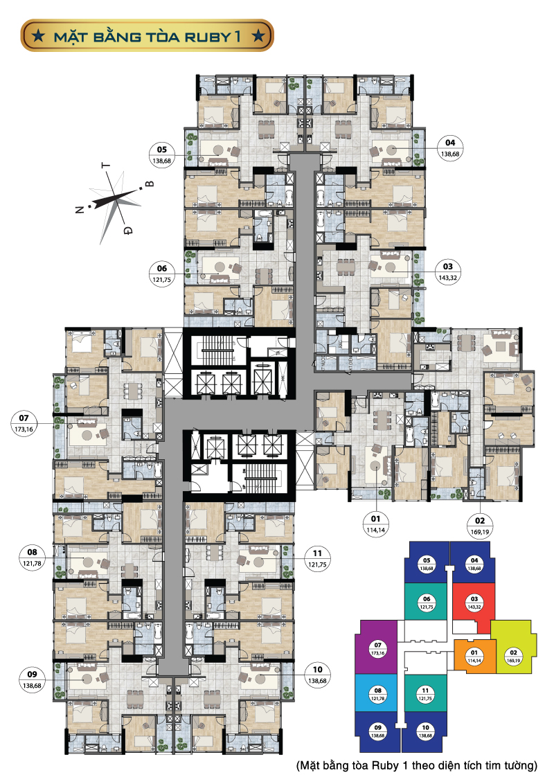 Mặt bằng tổng thể Ruby 1 Goldmark City