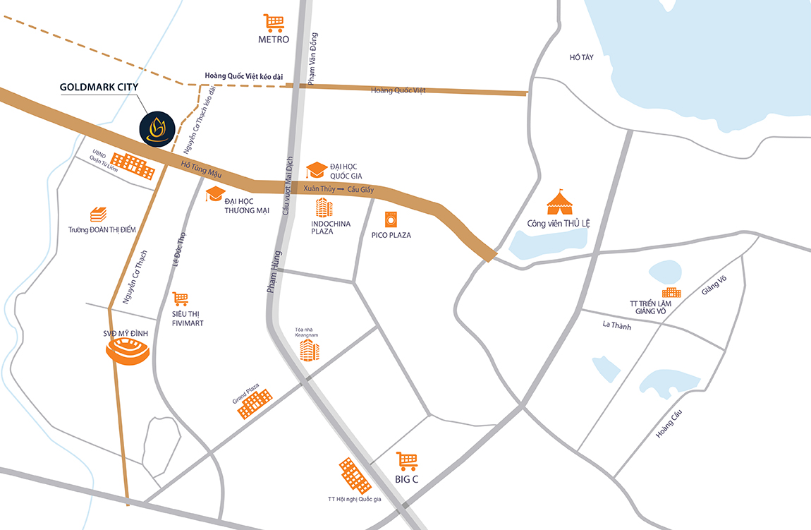 vị trí dự án Goldmark City