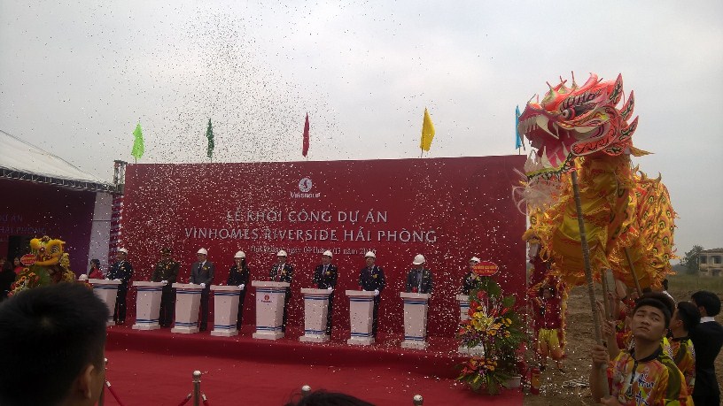 Hình ảnh khởi công dự án Vinhomes Riverside Hải Phòng ngày 4/3/2016